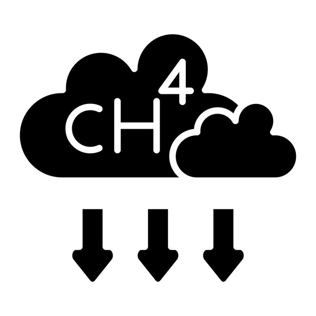 Methane Glyph Solid Black Illustratie