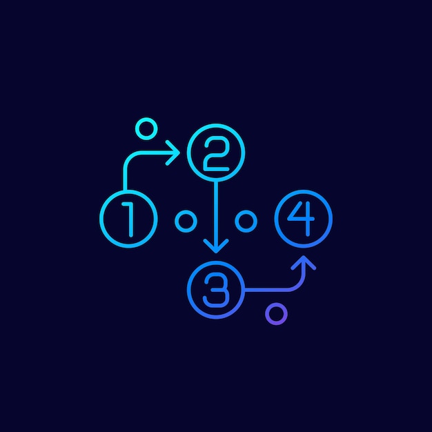 Methodologie lineair pictogram op dark