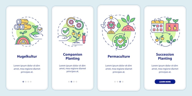 Methods of gardening onboarding mobile app screen