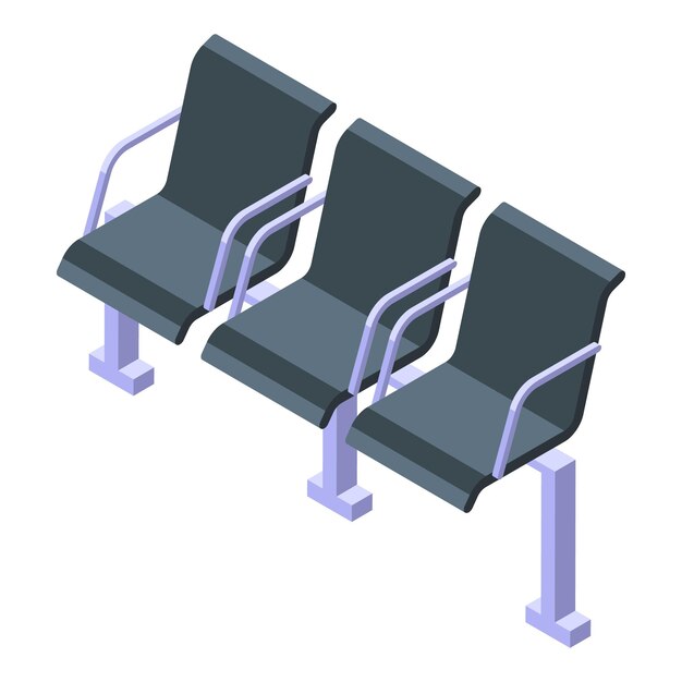 Vector metro chair icon isometric vector subway train station platform