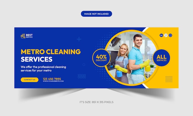 Metro Cleaning Service Facebook Cover Design