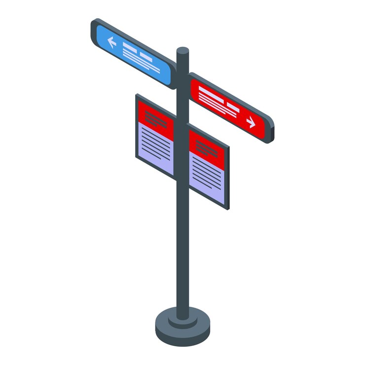 Vector metro direction pillar icon isometric vector subway ticket card machine