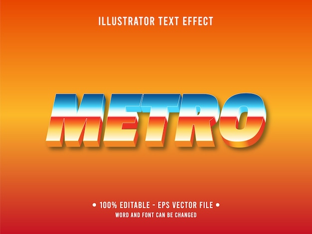 Metro editable text effect template