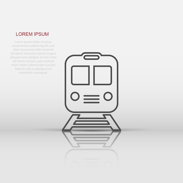 Иконка метро в плоском стиле Поезд метро векторная иллюстрация на белом изолированном фоне Концепция железнодорожного грузового бизнеса