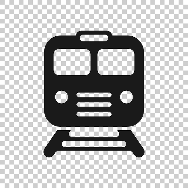 Metro icon in flat style Train subway vector illustration on white isolated background Railroad cargo business concept