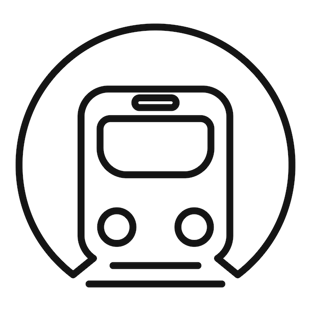 Vector metro train icon outline vector railway platform travel ticket