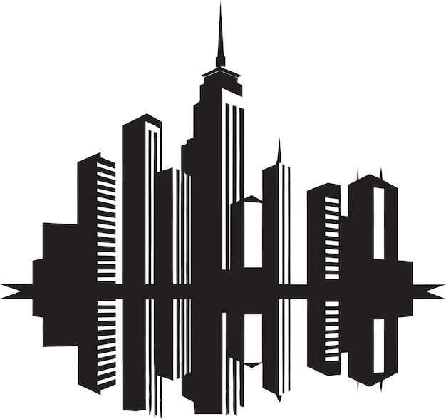 Metropolis Impressions Multifloor Cityscape Logo Design Skyline Dreamscape Multifloor Urban Vector