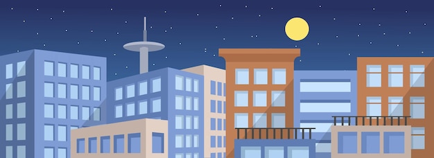 metropolitan building view in the midnight