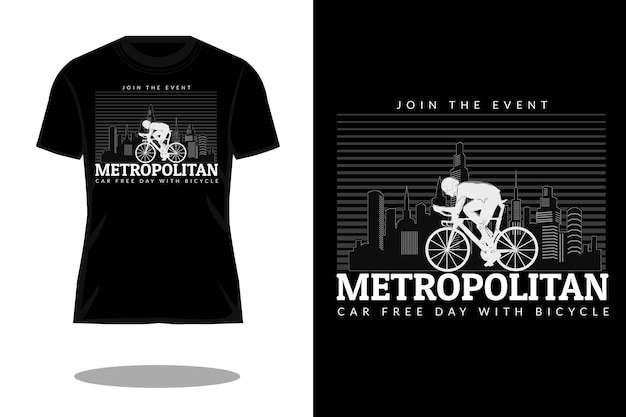 Vector metropolitan car free day silhouette t shirt design