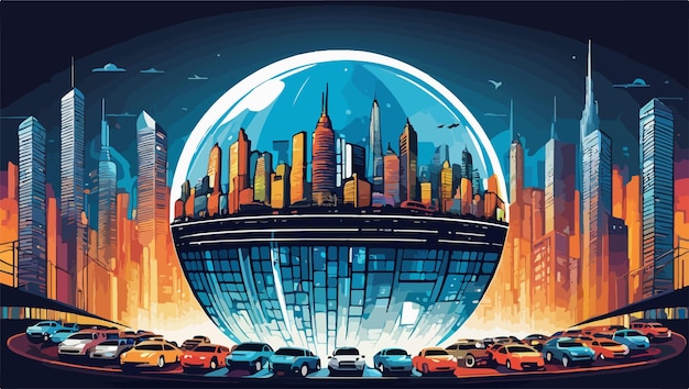 Vector metropolitan globe illustration