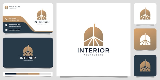 Meubellogo stoel inspiratie. logo design meubels, interieurstijl, inrichting ontwerpsjabloon.