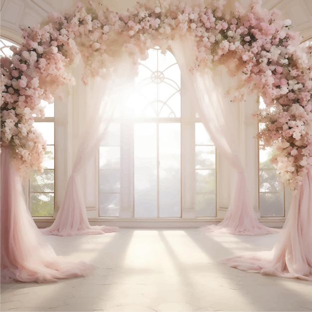 Vector meubels binnenshuis romantisch appartement luxe kamer raam elegant binnen frame interieur