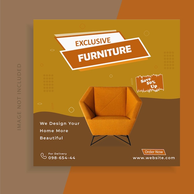 Vector meubels instagram sociale media post sjabloon post ontwerp