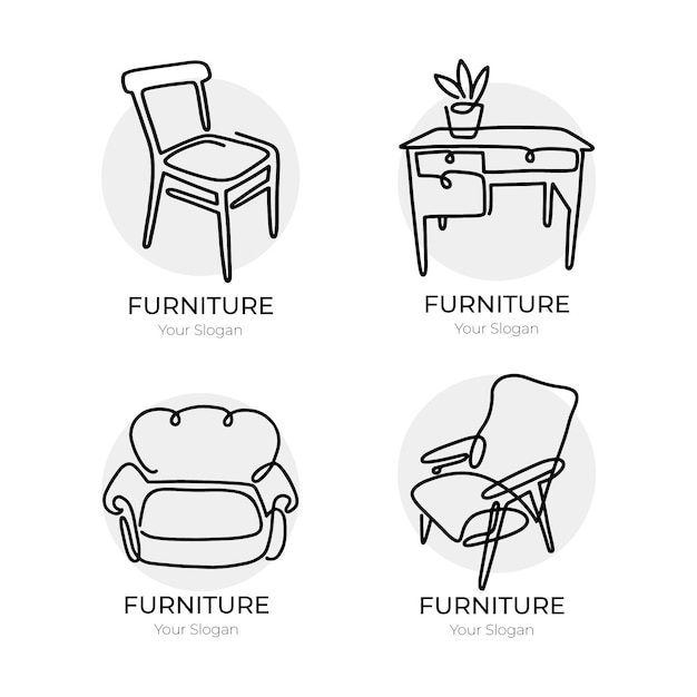 Vector meubels logo collectie