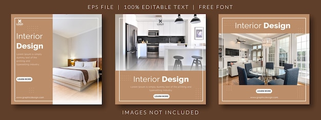 Meubilair en interieurontwerp instagram social media postsjabloon