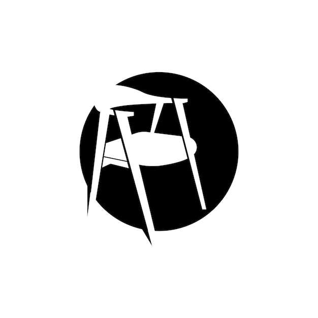 Meubilair logo woninginrichting ontwerp kamer pictogram illustratie tafel stoel lamp frame klok bloempot