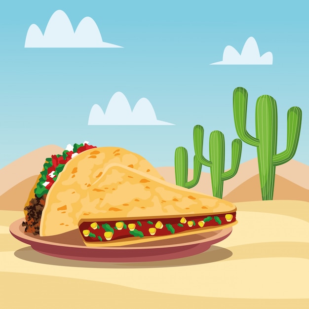 Mexicaans eten cartoons