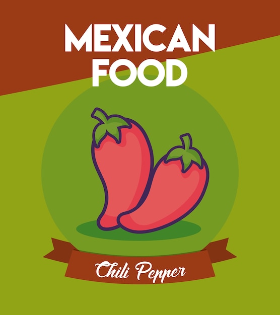 Mexicaans eten ontwerp met chili pepers