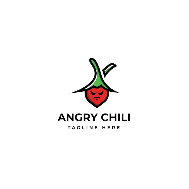 Vector mexicaans fastfoodrestaurants-logo van rode chili-karakter