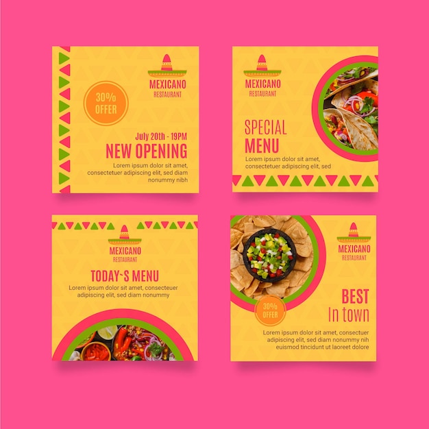 Mexicaans restaurant instagram post collectie