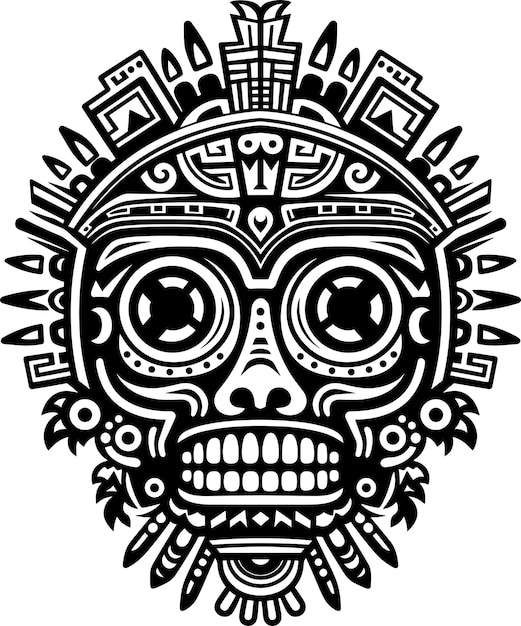 Mexicaanse Aztec tattoo ontwerp vector