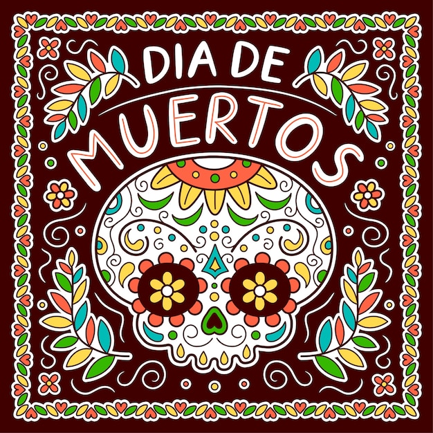 Mexicaanse dag van de doden, concept van dia de muertos. vector platte lijn cartoon karakter illustratie pictogram. mexicaans dia de muertos posterontwerp