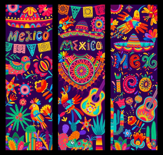 Mexicaanse feestbanners voor feestmuziek en cultuur