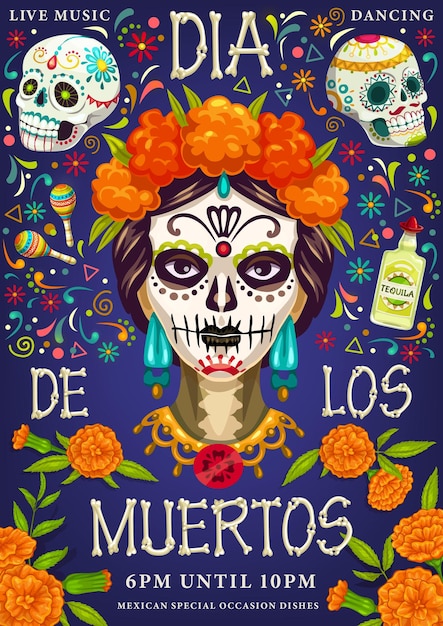 Mexicaanse feestdag Dia de los Muertos calavera schedel