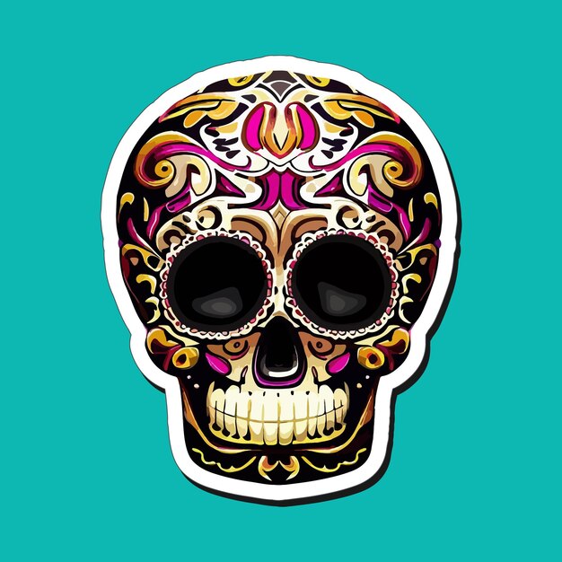 Mexicaanse schedelstickers zijn ontworpen om de Dag van de Doden te vieren