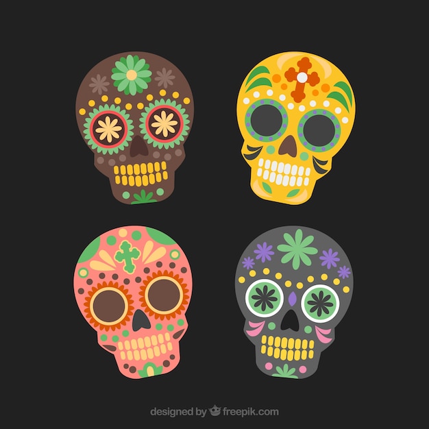 Mexicaanse suiker schedel, dia de los muertos set