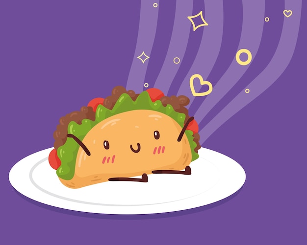 Mexicaanse taco-kawaii