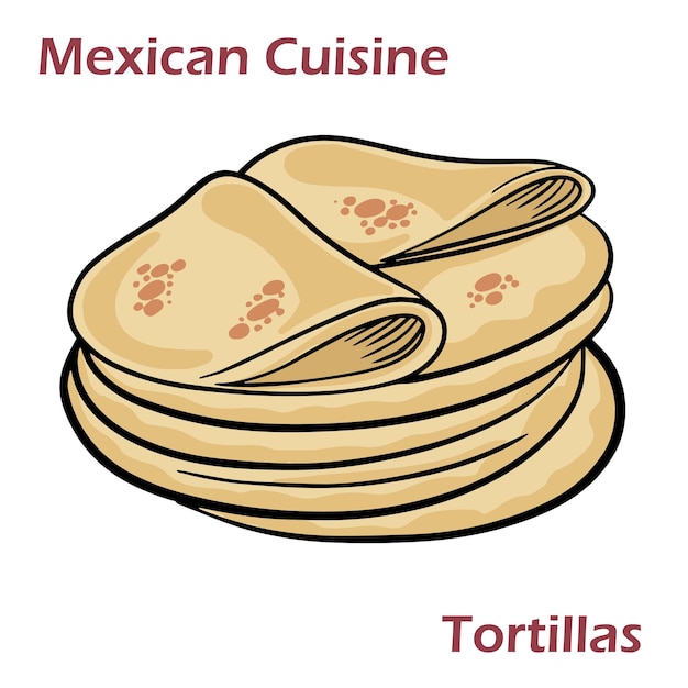 Mexicaanse tortilla's flat brood tortilla's stapel