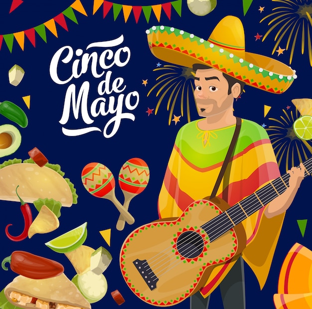 Mexicaanse vakantiegitaar, sombrero, maracas, vlaggen