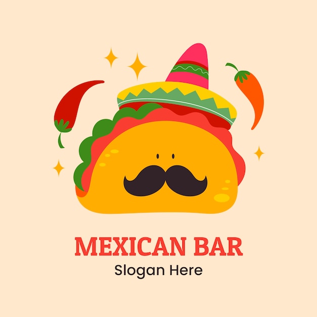 Vector mexican bar logo design