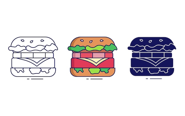 Mexican burger vector icon