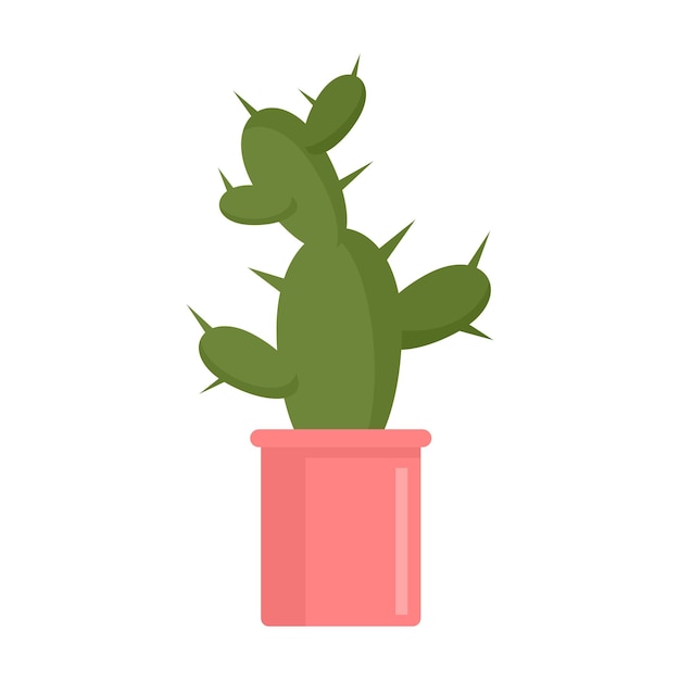 Mexican cactus pot icon Flat illustration of mexican cactus pot vector icon for web design