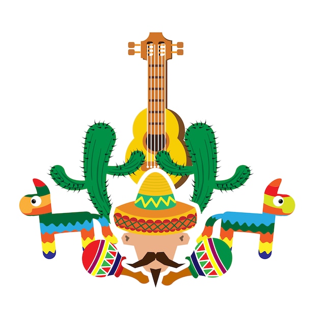 Vector mexican celebration commemorating the 5th of may