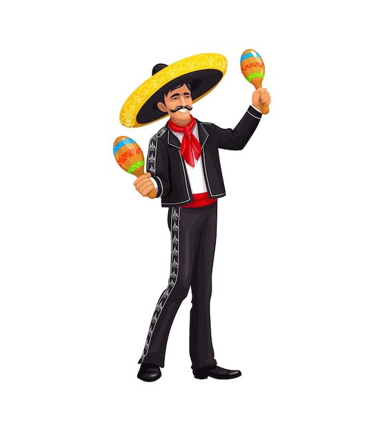 Mexican Cinco de mayo holiday Mariachi character