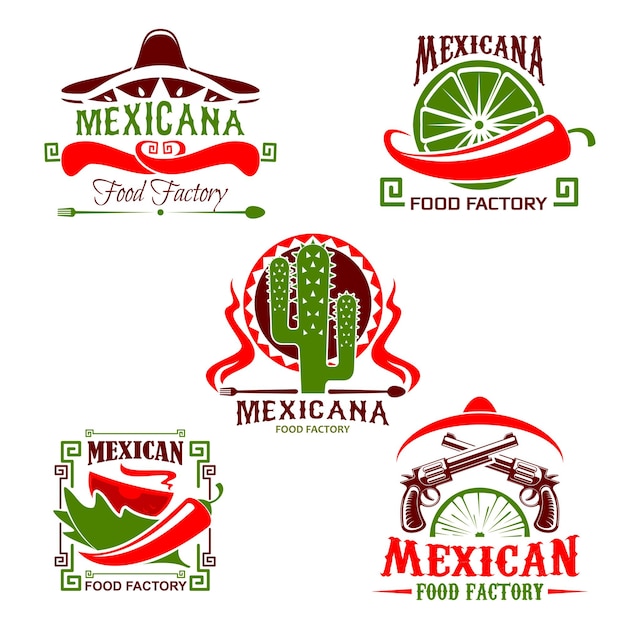 Mexican cuisine restaurant icon fast food design