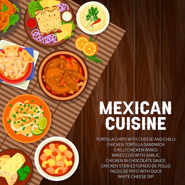 Vector mexican cuisine restaurant meals menu vector cover