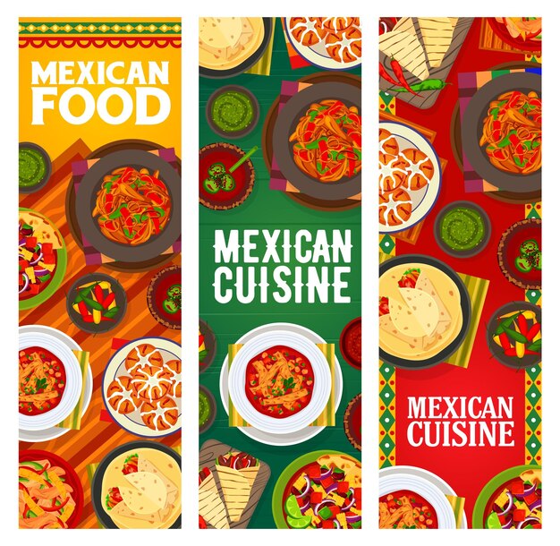 Vector mexican cuisine vector banners food of mexico