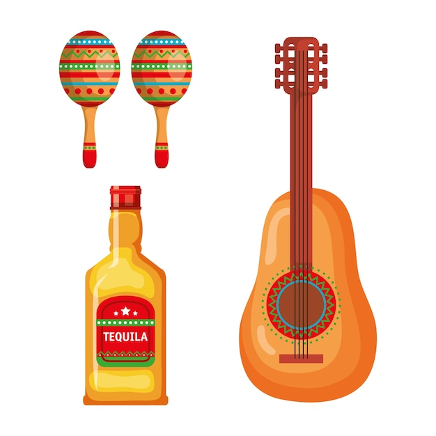 Vector mexican culture set icons