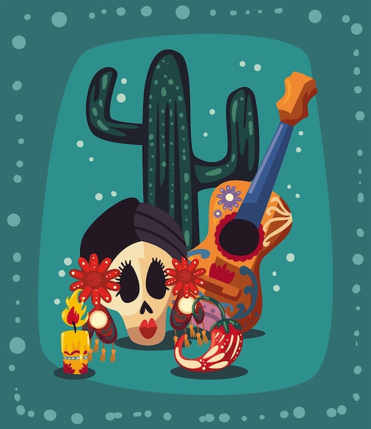 Mexican day of the dead icon group