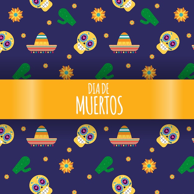 멕시코 축제 Dia De Los Muertos 일러스트