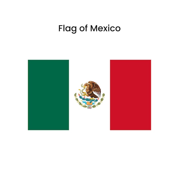 Vector mexican flag official colors and proportion vector illustration