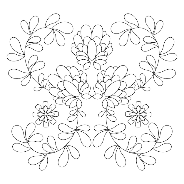 Mexican floral embroidery coloring page