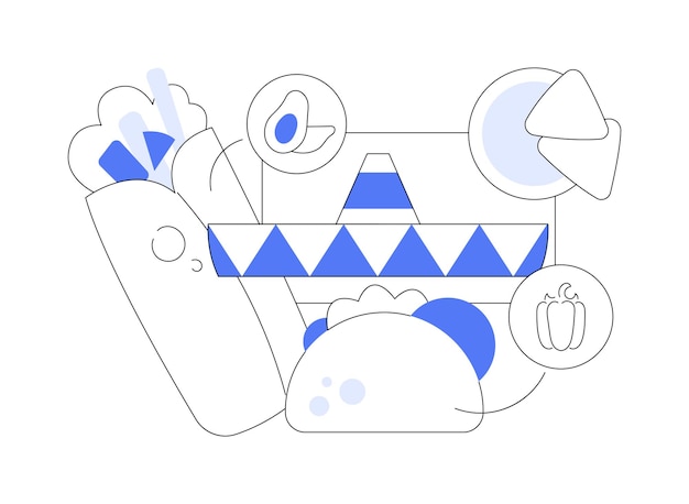 メキシコ料理の抽象的な概念ベクトル図