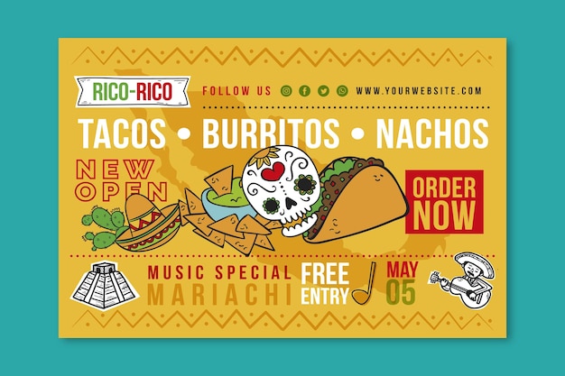 Vector mexican food banner