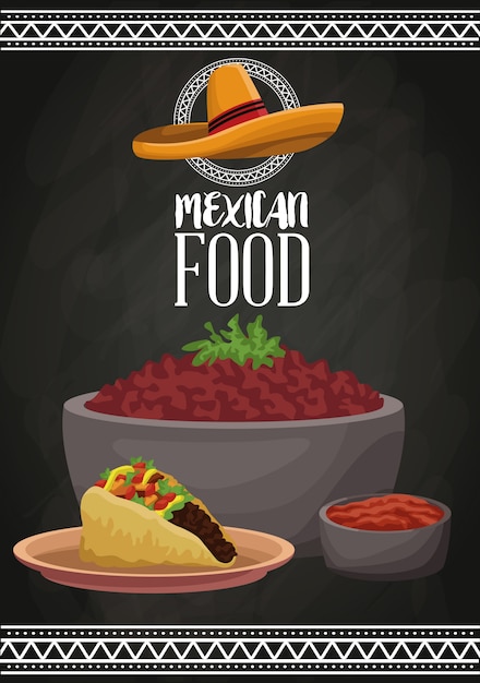 Vector mexican food brochure