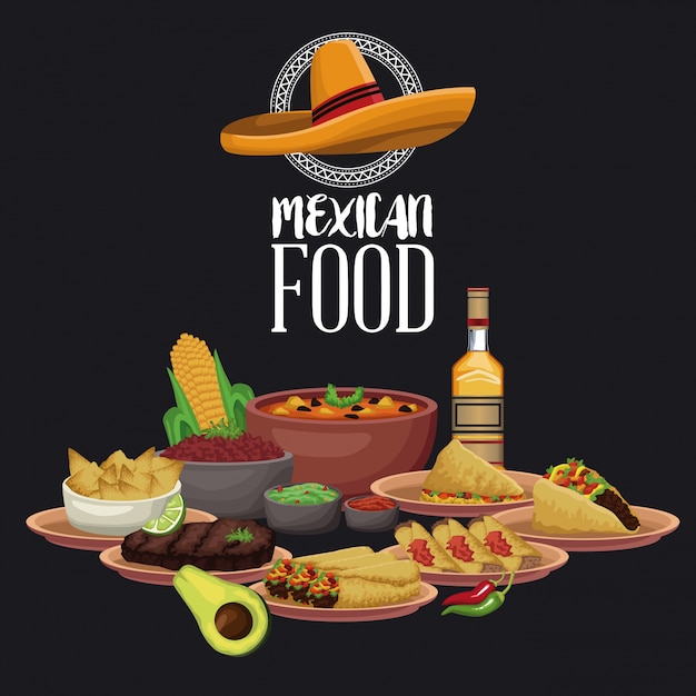 Vector mexican food brochure